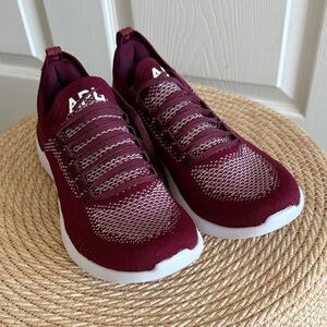 APL Maroon Knit Sneakers with White Soles